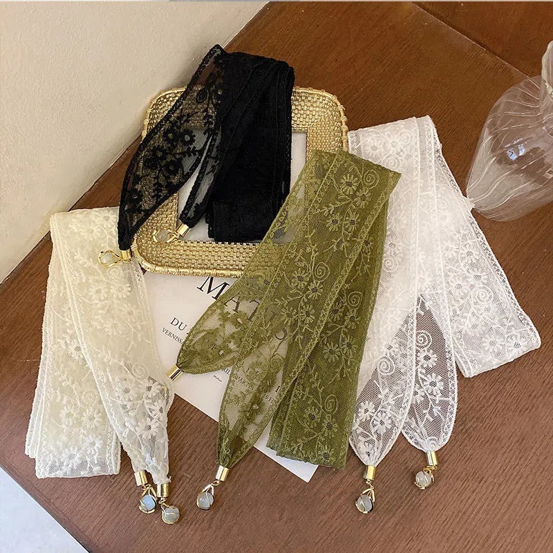 Elastic Lace Trim - Women Hair Ribbon French Pendant Lace