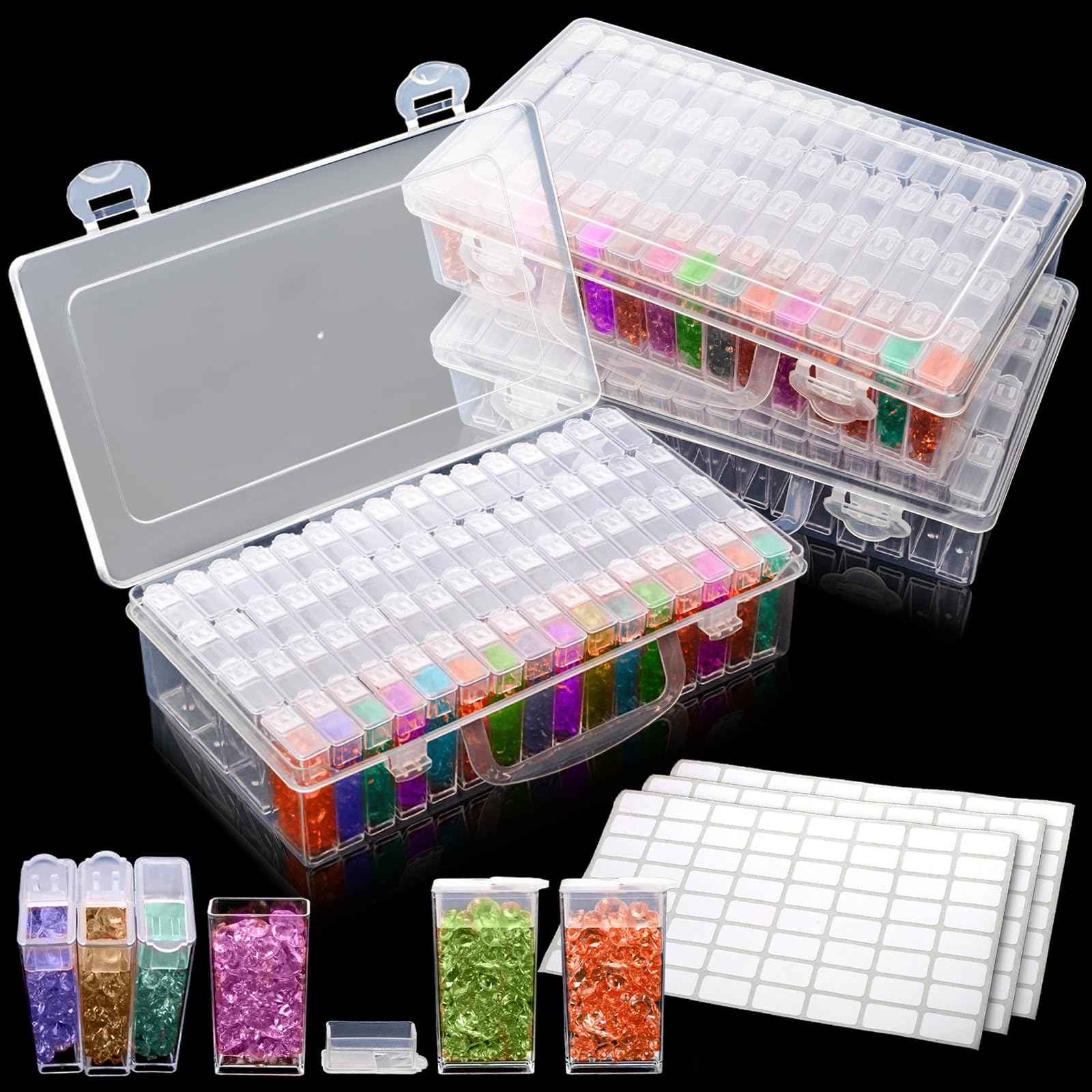 Embroidery Embellishments - Diamond Art Storage Containers, 64/30 Grids