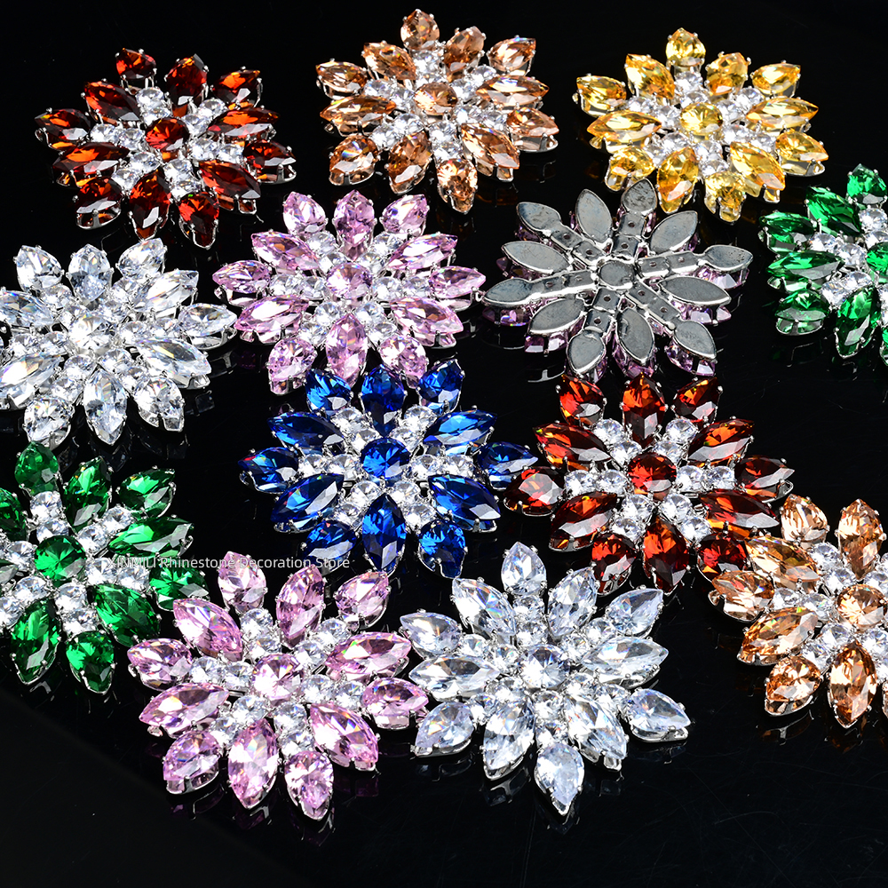 Embellishment Glue Craft - 2Pcs Luxury Zircon Crystal Flat Back