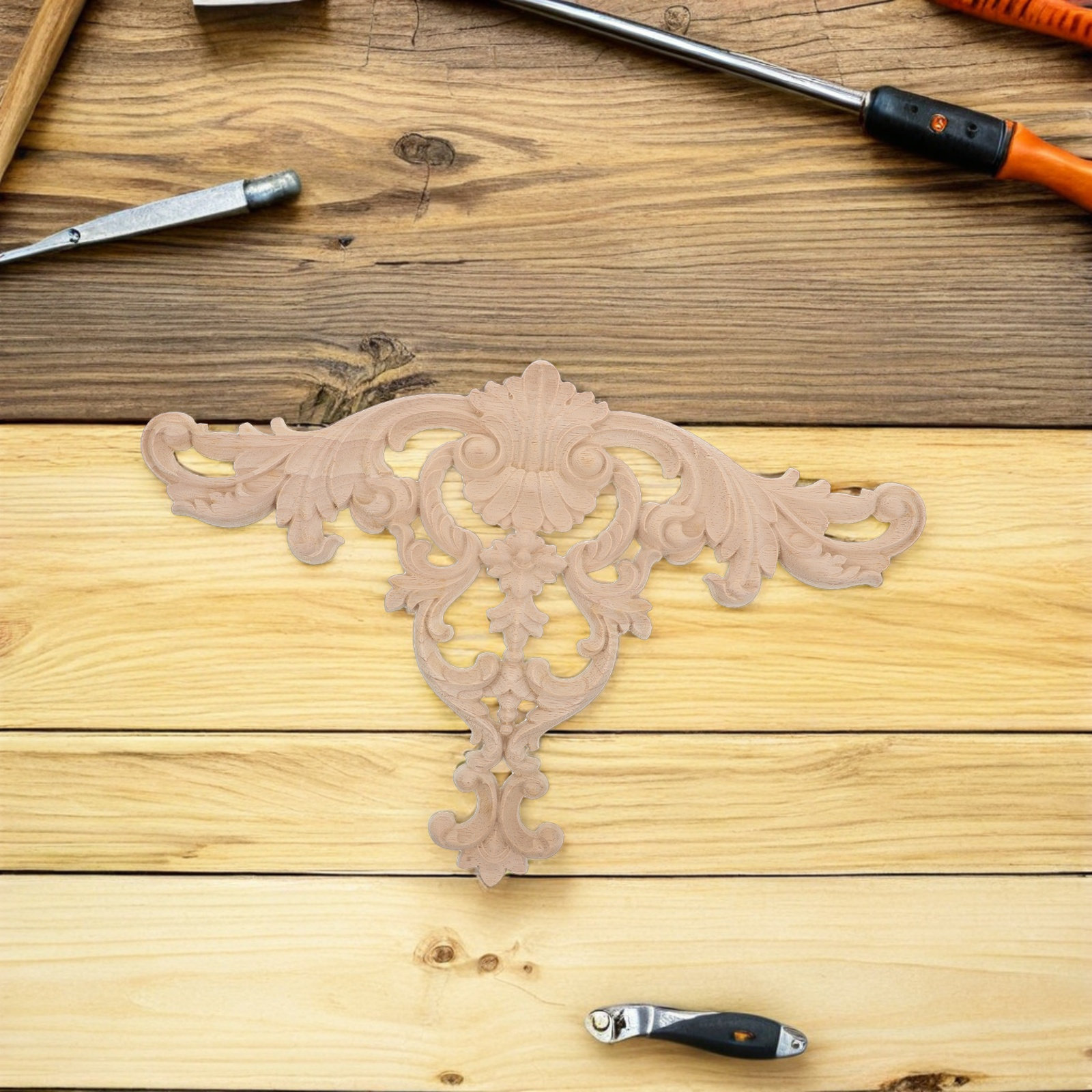 Craft Embellishments - Wood Carved Appliques for Furniture Vintage