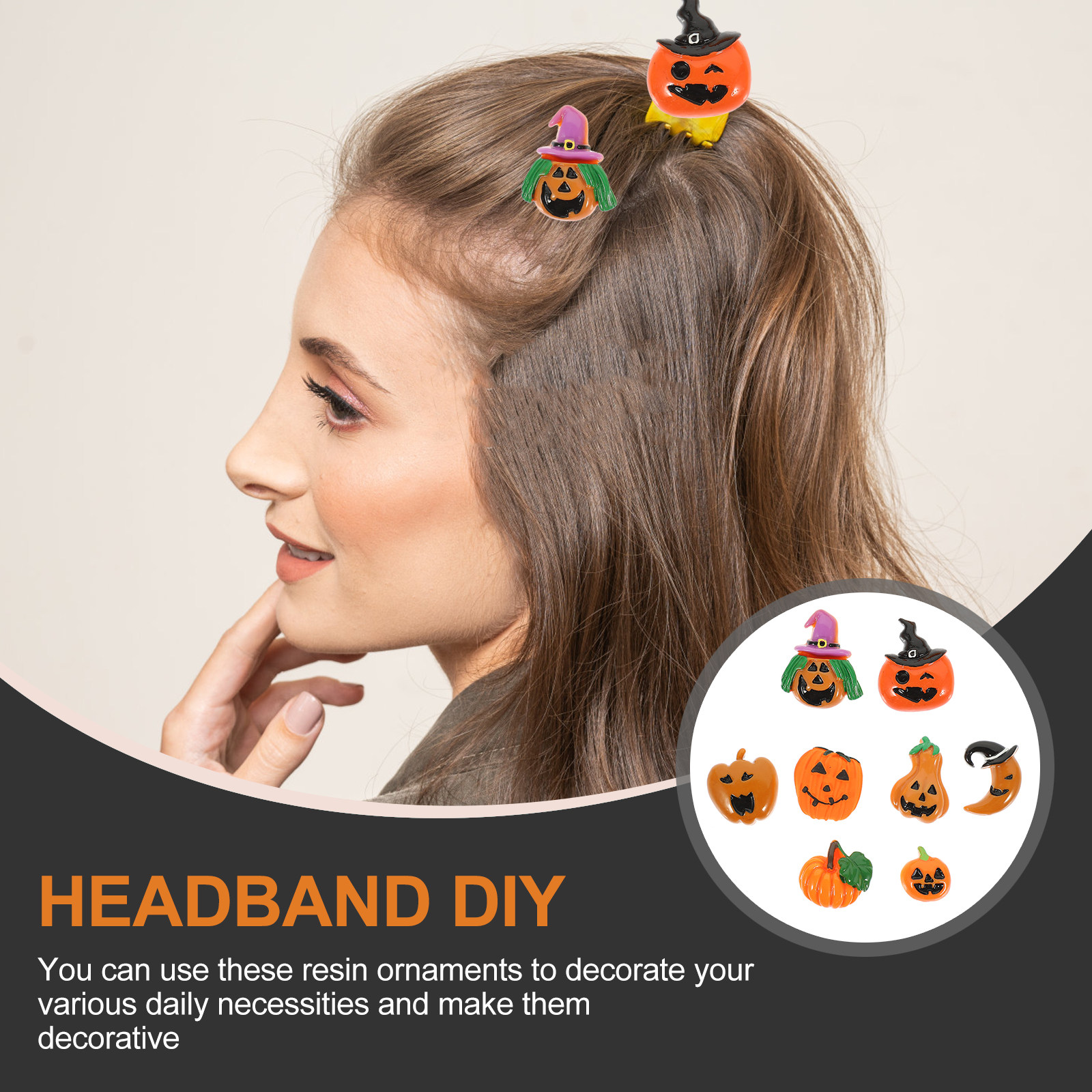 Craft Embellishments - 24Pcs Resin Halloween Pumpkin Charms Flatback