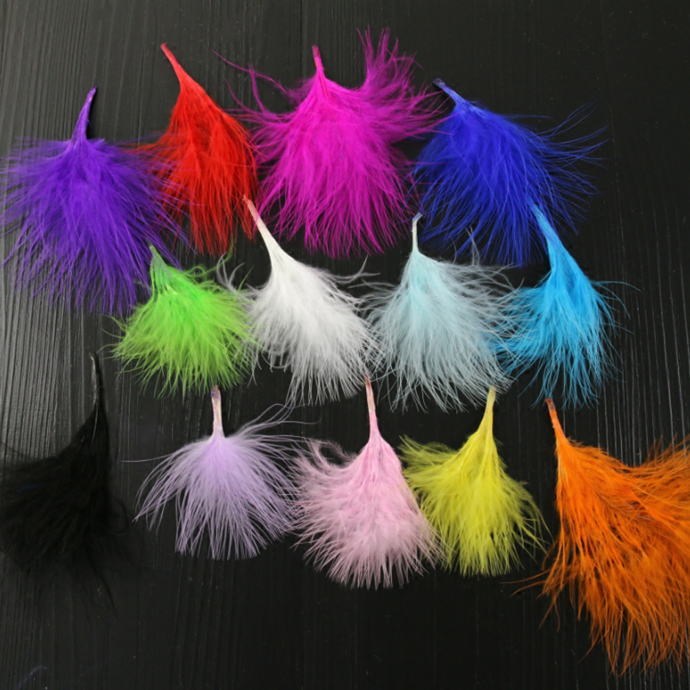 Feather Trim Marabou - 50Pcs/Lot! 6-10CM Multicolor BLOOD QUILL TURKEY