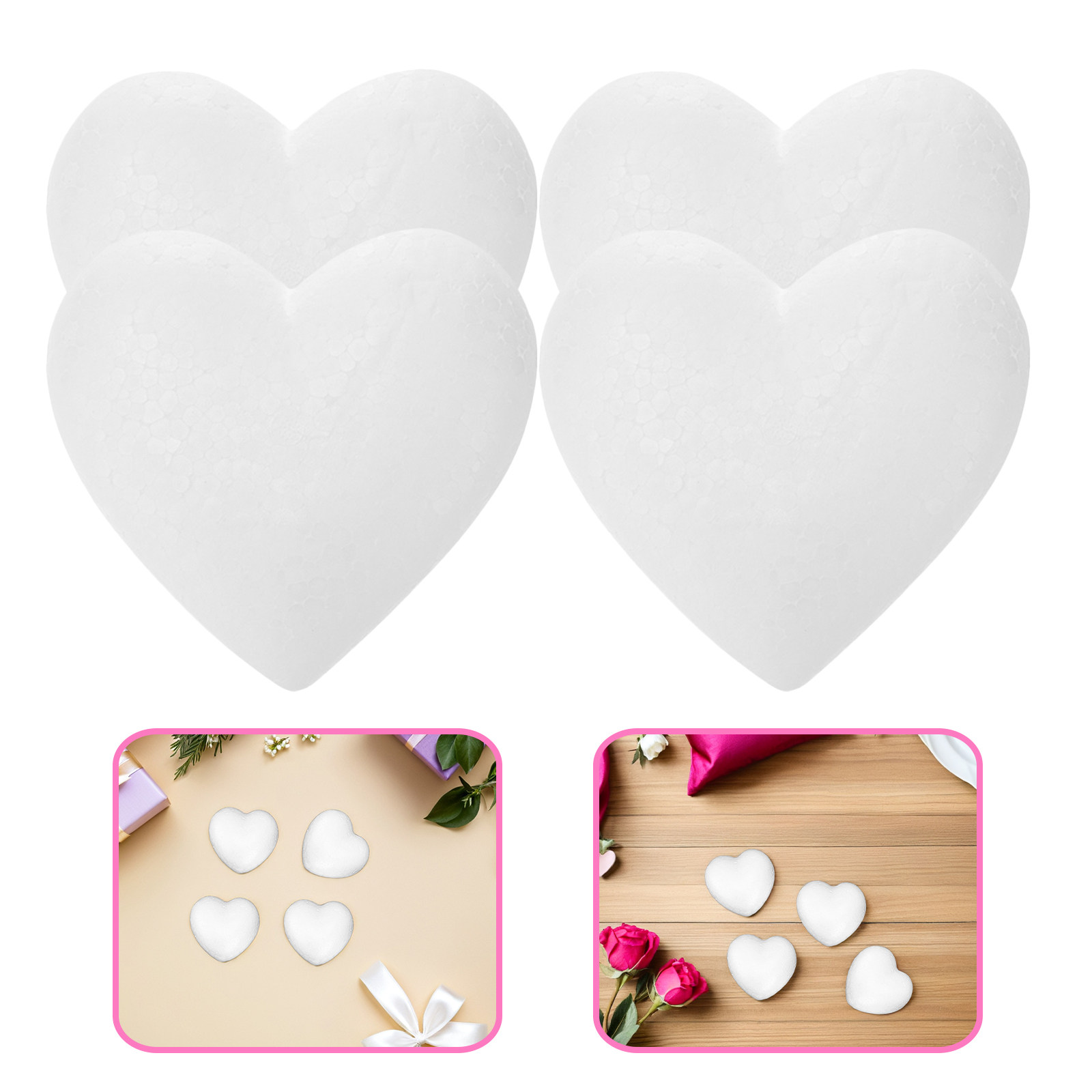Craft Embellishments - 20Pcs Blank Heart Foam Balls Lightweight