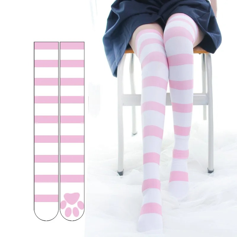 Lolita Over Knee Socks Pink St - Velvet Ribbon Roll บทวิจารณ์และราคา