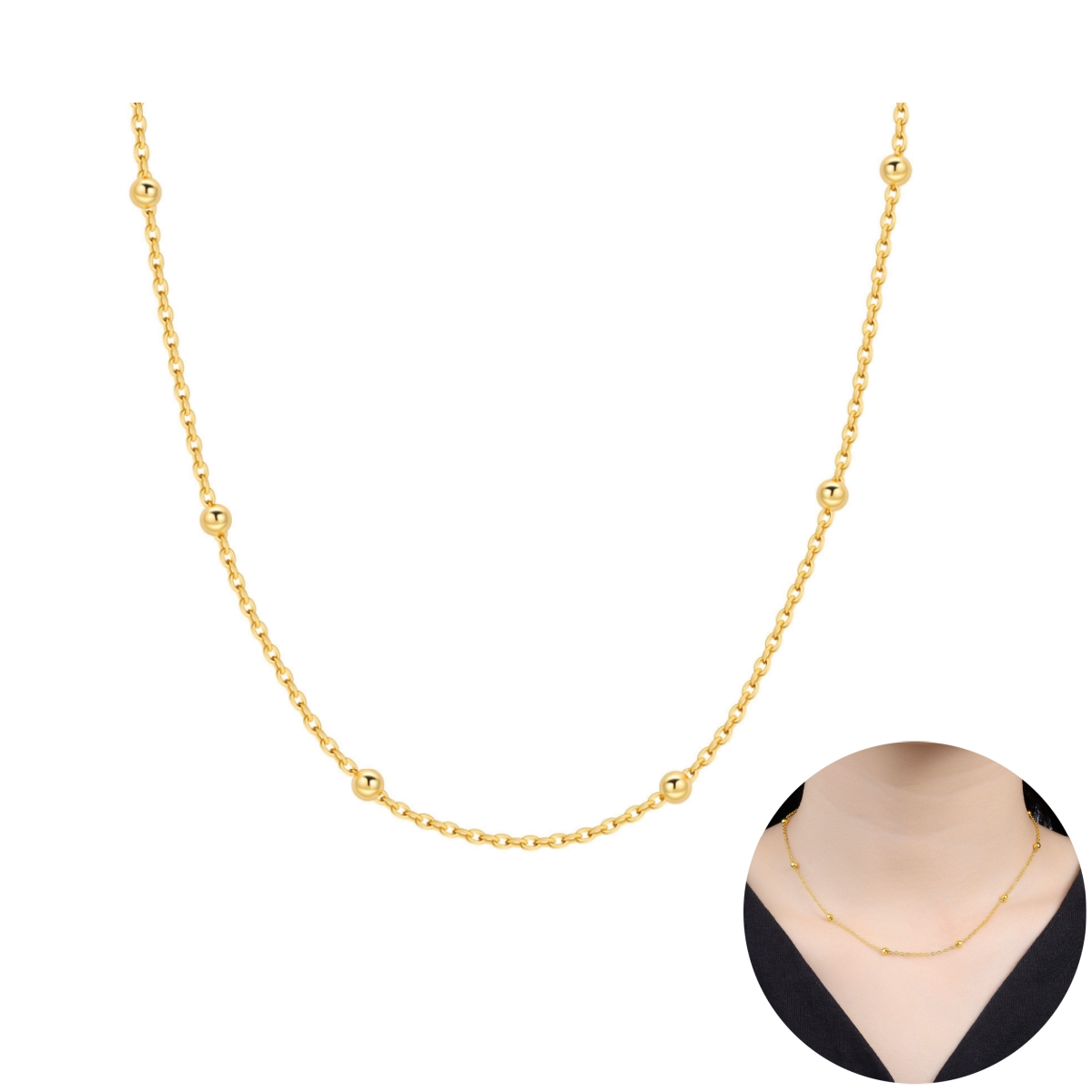 Orstarry S925 Sterling Silver  - Pearl Trim Chain บทวิจารณ์และราคา