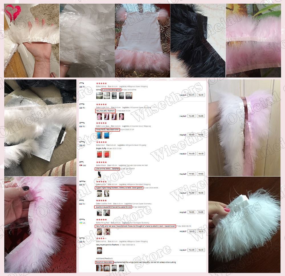 1 Meter Fancy Soft Fluffy Dyed - Feather Trim Marabou บทวิจารณ์และราคา
