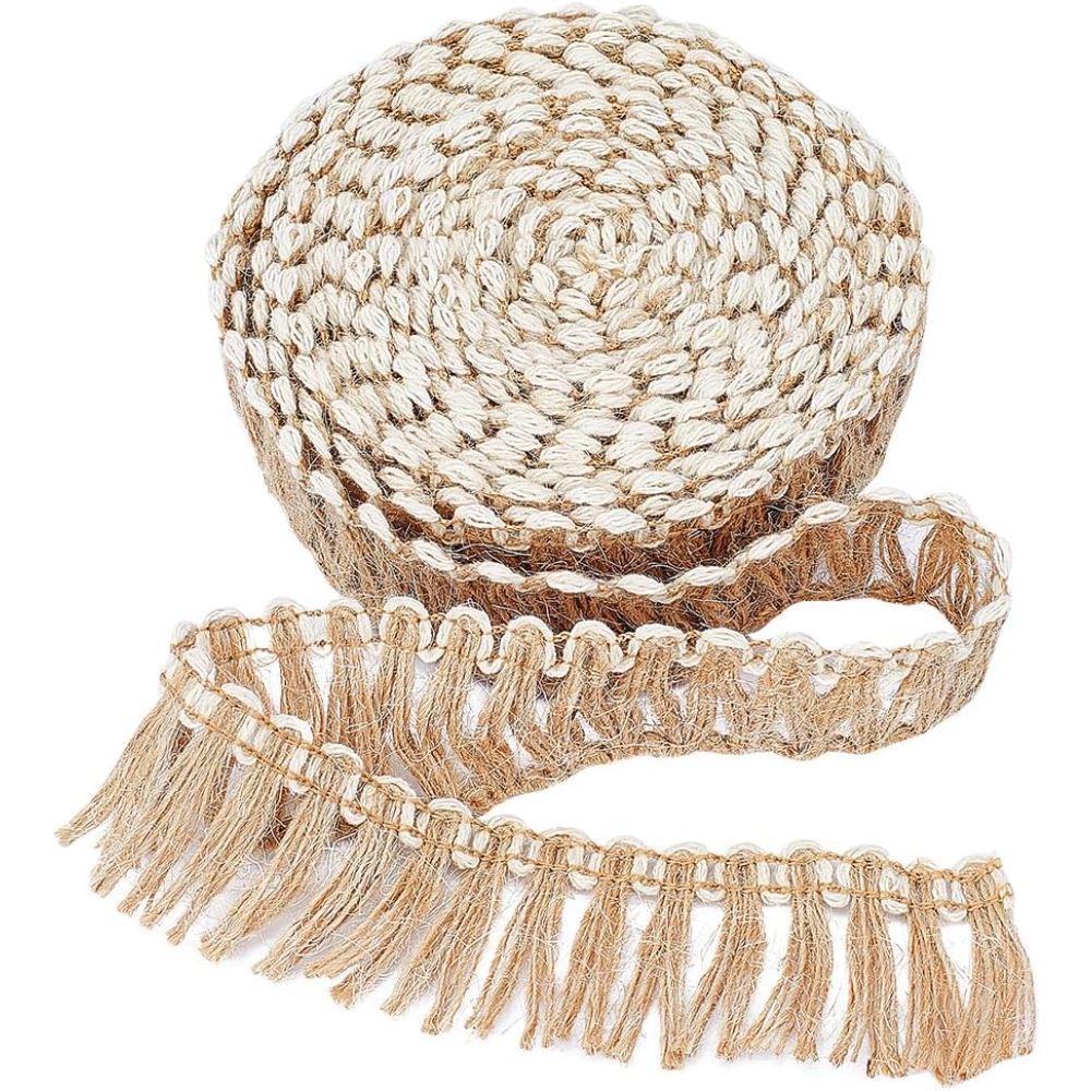 5 Meters Burlap Fringe Tassel  - Lace Ribbon Trim บทวิจารณ์และราคา