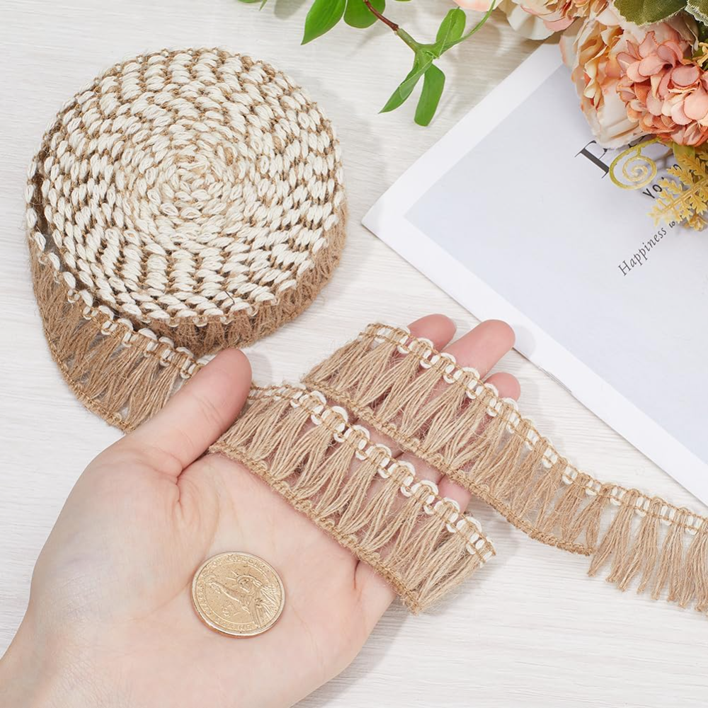 5 Meters Burlap Fringe Tassel  - Lace Ribbon Trim บทวิจารณ์และราคา