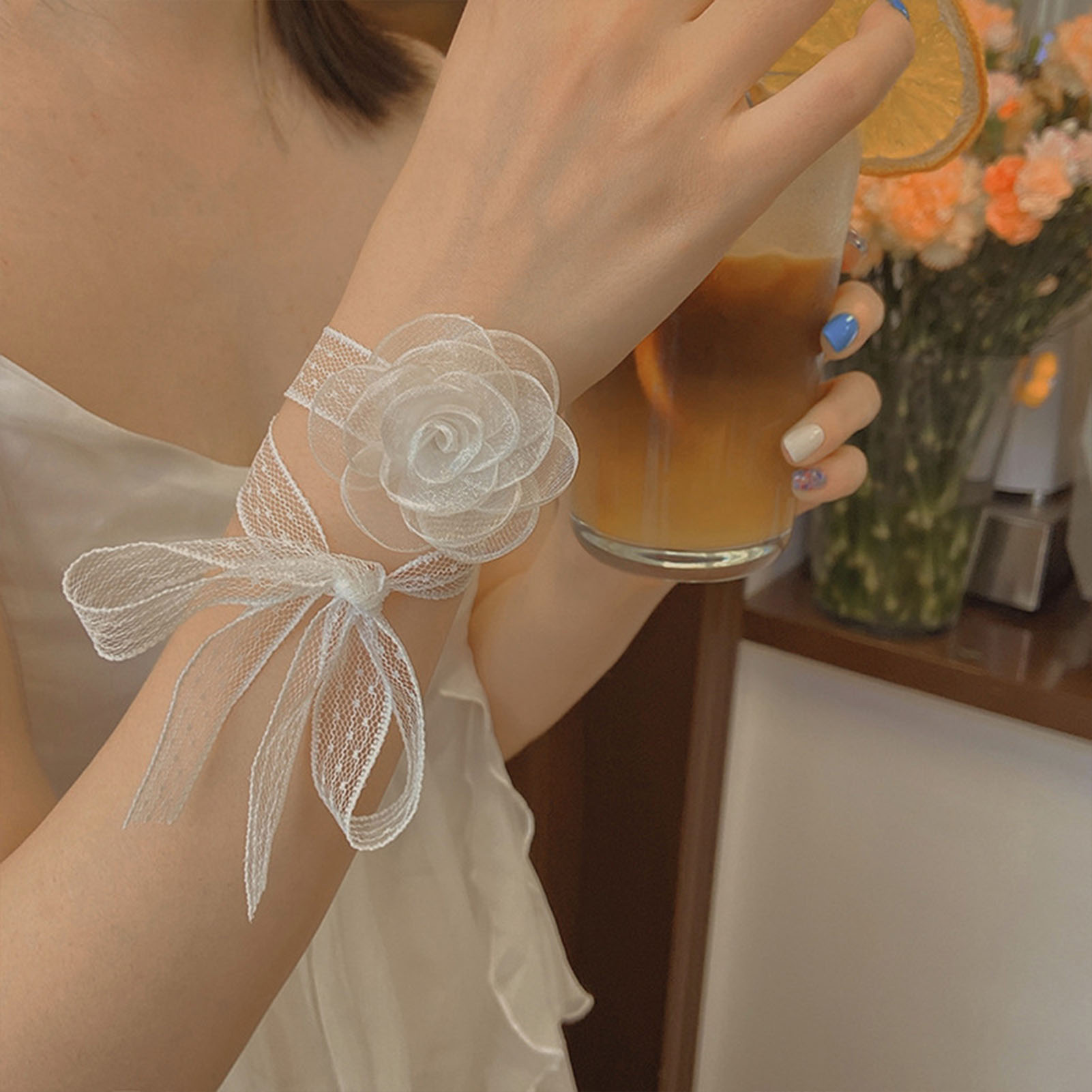 Lace Ribbon Tie Headband With  - Lace Ribbon Trim บทวิจารณ์และราคา