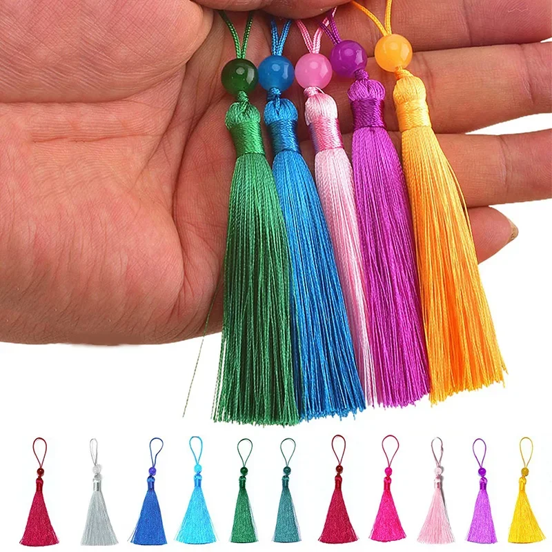 10/5Pcs Polyester Silk Tassel  - Beaded Trim Fringe บทวิจารณ์และราคา