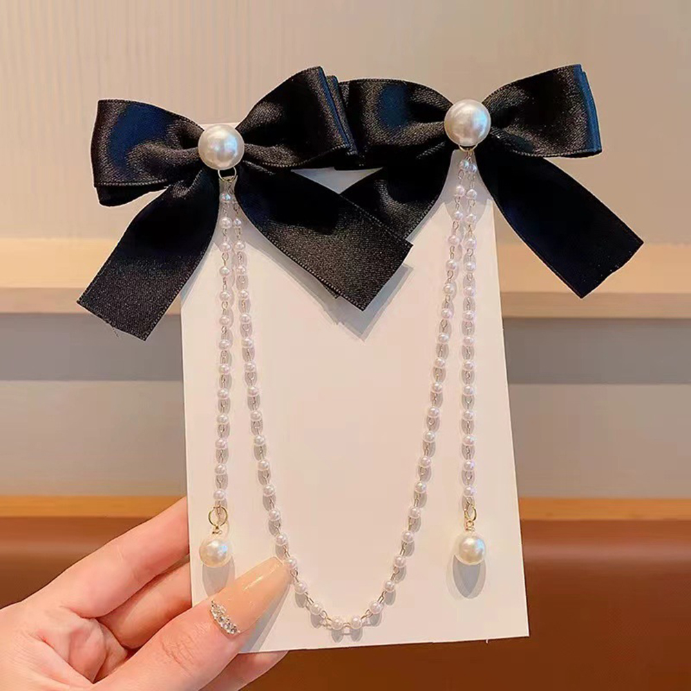 Children's Bow Hair Clip Baby  - Pearl Trim Chain บทวิจารณ์และราคา