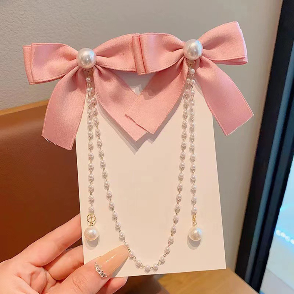 Children's Bow Hair Clip Baby  - Pearl Trim Chain บทวิจารณ์และราคา