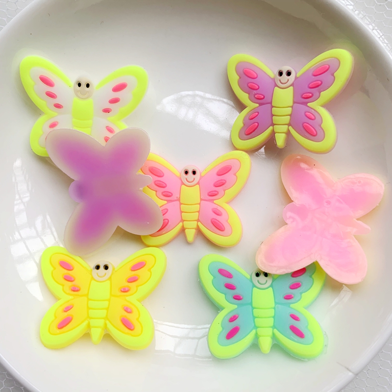 10pcs Cute Large butterfly PVC - Embellishment Glue Craft บทวิจารณ์และราคา