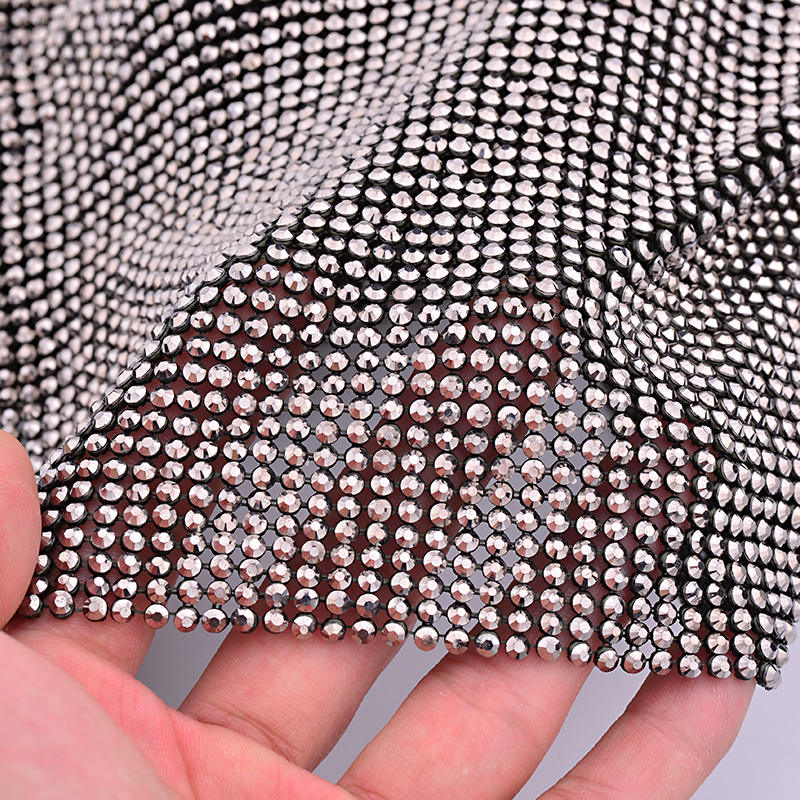 JUNAO 45*120cm Black Gold Crys - Crystal Mesh Fabric บทวิจารณ์และราคา