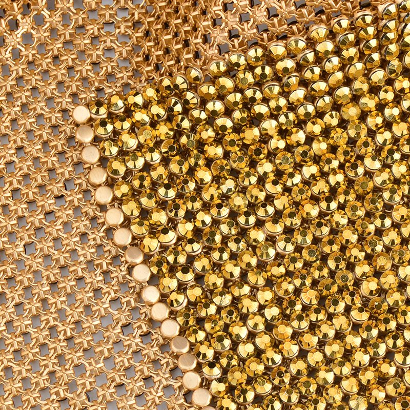 JUNAO 45*120cm Black Gold Crys - Crystal Mesh Fabric บทวิจารณ์และราคา