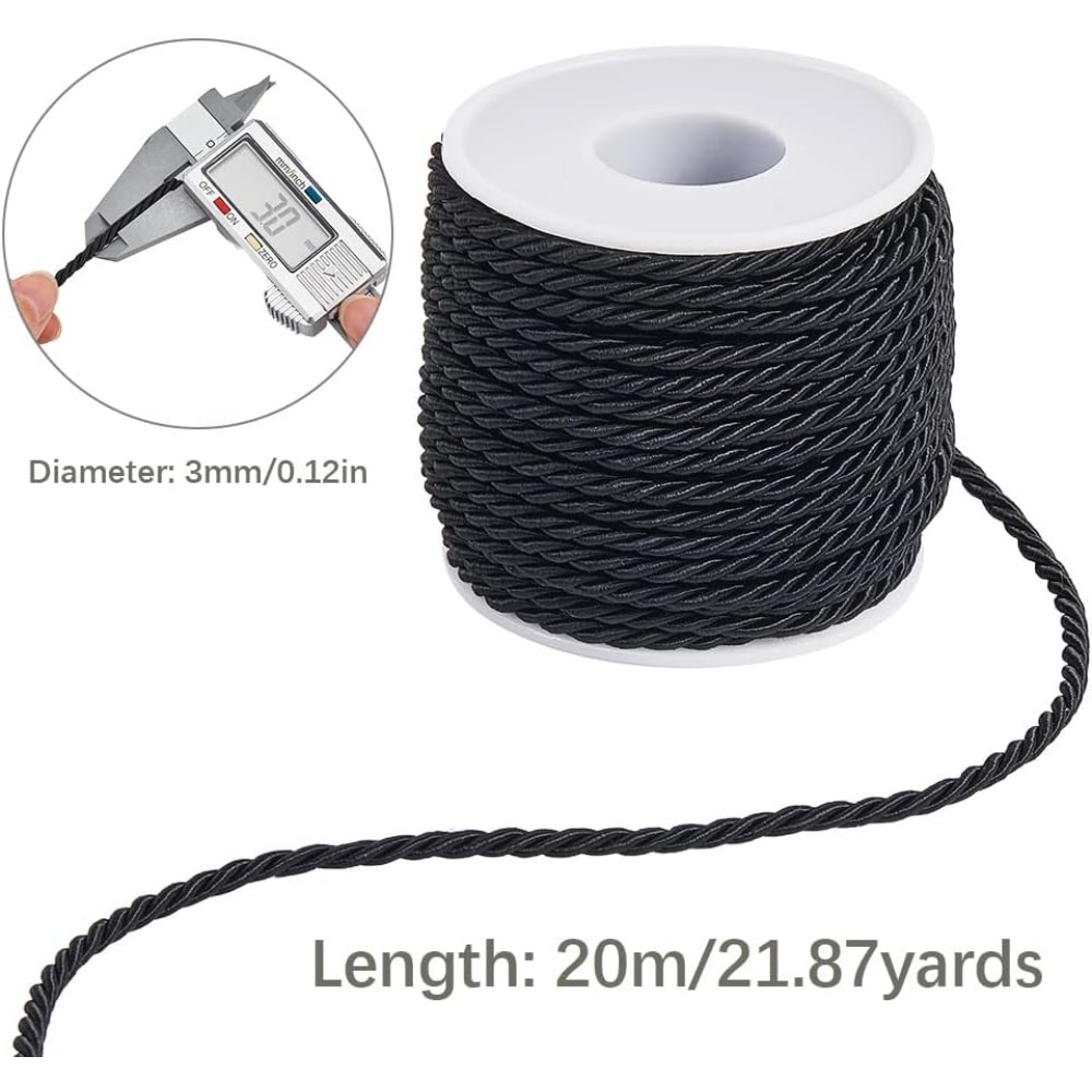 22 Yards 3mm Twisted Cord Deco - Cord Trim Twisted บทวิจารณ์และราคา