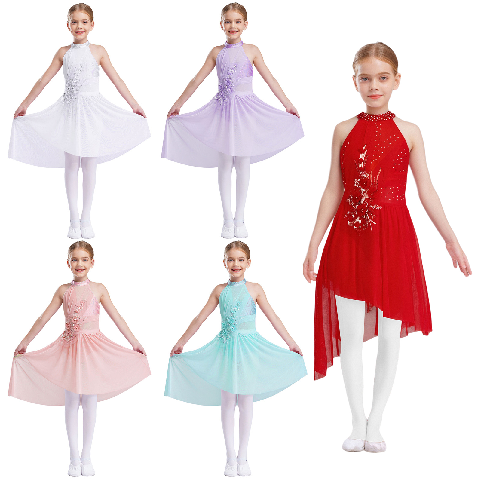 Kids Girls Modern Lyrical Danc - Rhinestone Banding Trim บทวิจารณ์และราคา