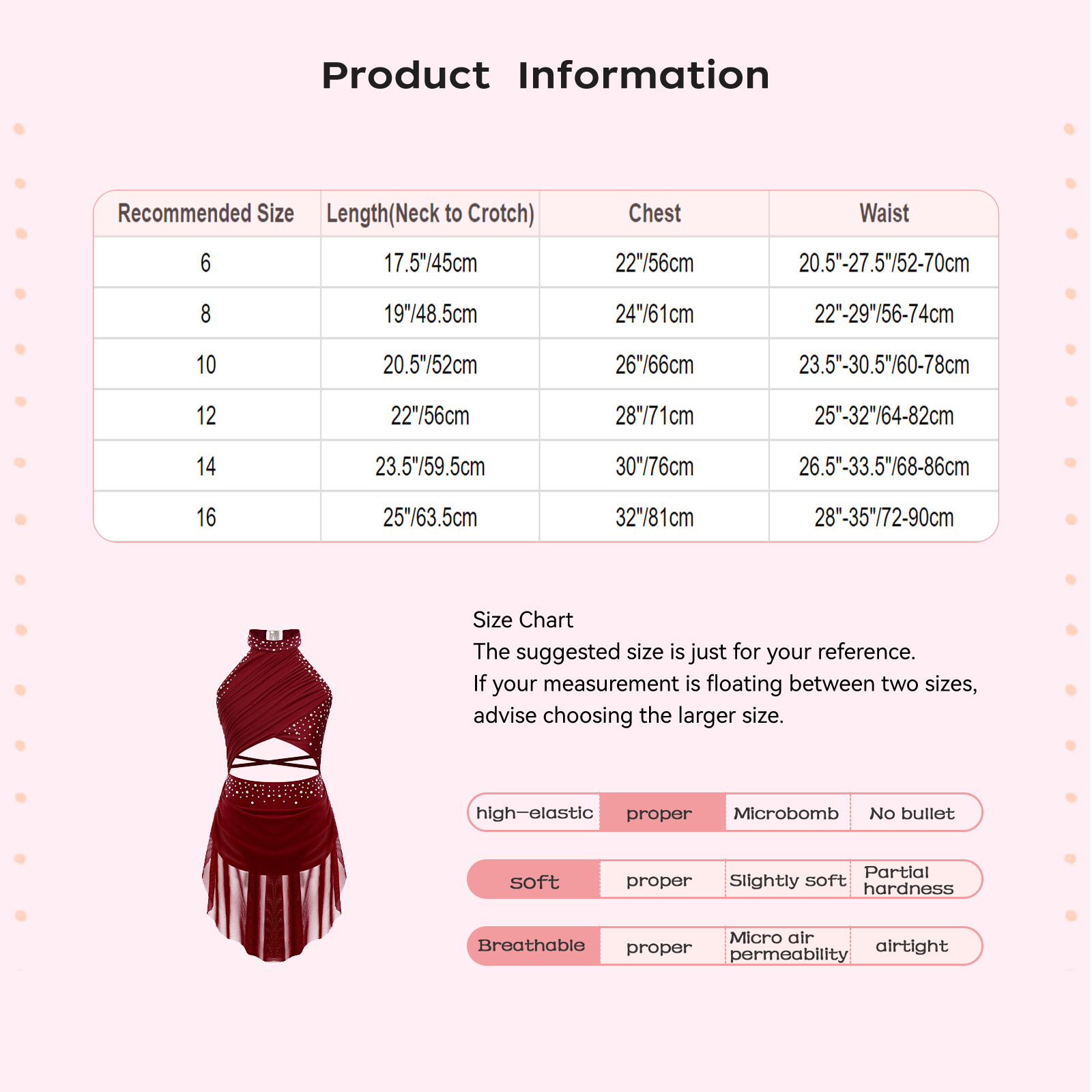 Kids Girls Ballet Leotard Dres - Rhinestone Banding Trim บทวิจารณ์และราคา