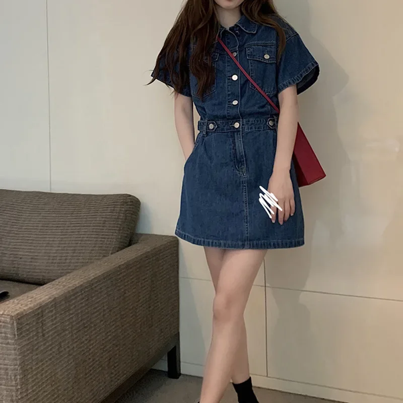 New Sweet Women Denim Short Dr - Embellish Knit บทวิจารณ์และราคา