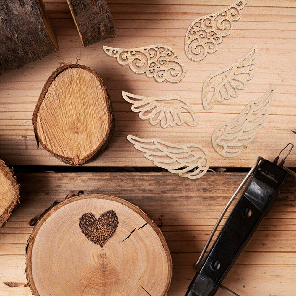 80Pcs Vintage Wooden Angel Win - Christmas Craft Embellishment บทวิจารณ์และราคา