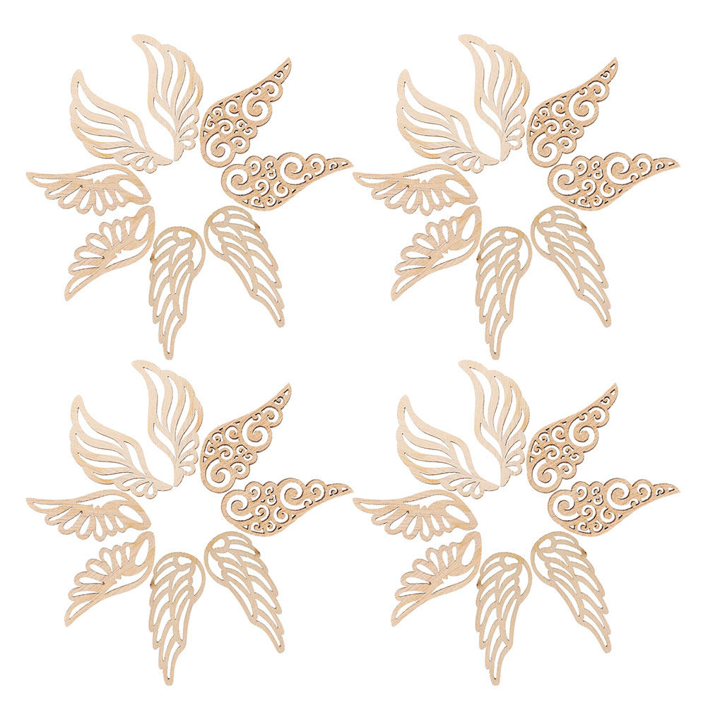 80Pcs Vintage Wooden Angel Win - Christmas Craft Embellishment บทวิจารณ์และราคา