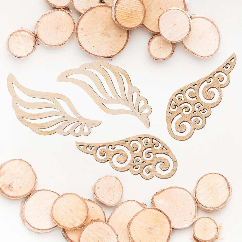 80Pcs Vintage Wooden Angel Win - Christmas Craft Embellishment บทวิจารณ์และราคา