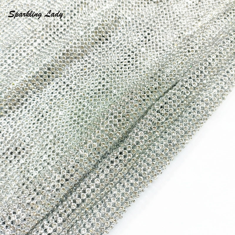 3MM Fashion Metal Rhinestone F - Crystal Mesh Fabric บทวิจารณ์และราคา