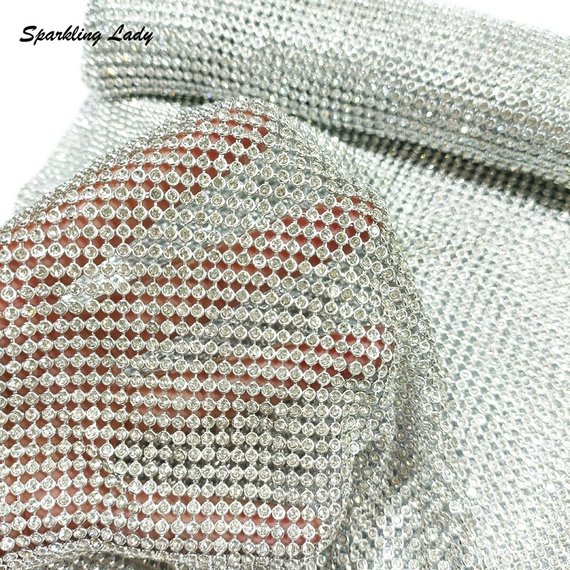 3MM Fashion Metal Rhinestone F - Crystal Mesh Fabric บทวิจารณ์และราคา