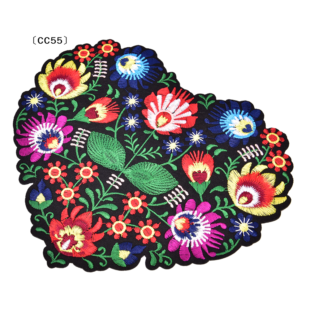 1Pc Heart Shape Flower Embroid - Applique Patch Flower บทวิจารณ์และราคา