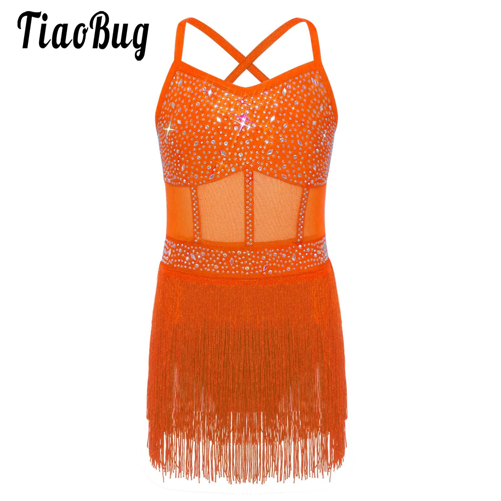 Kids Girls Latin Cha-cha Samba - Rhinestone Banding Trim บทวิจารณ์และราคา