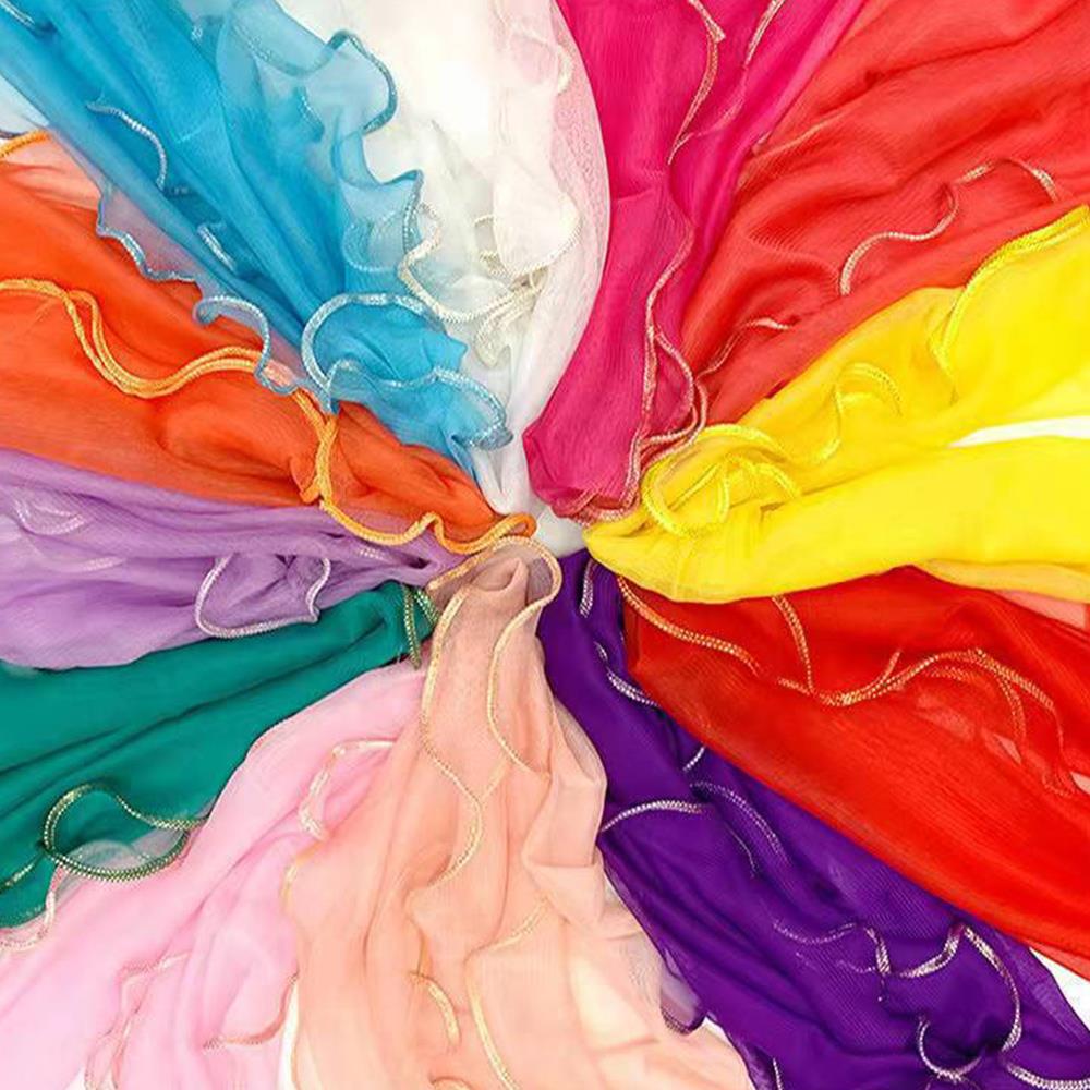 Lightweight Hijab Silk Shawl W - Tassel Fringe Trim บทวิจารณ์และราคา