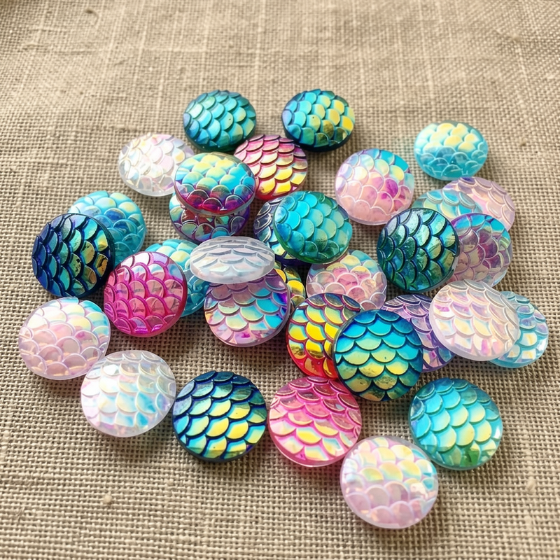 80pcs 12mm Mermaid Fish Scale  - Embellishment Glue Craft บทวิจารณ์และราคา