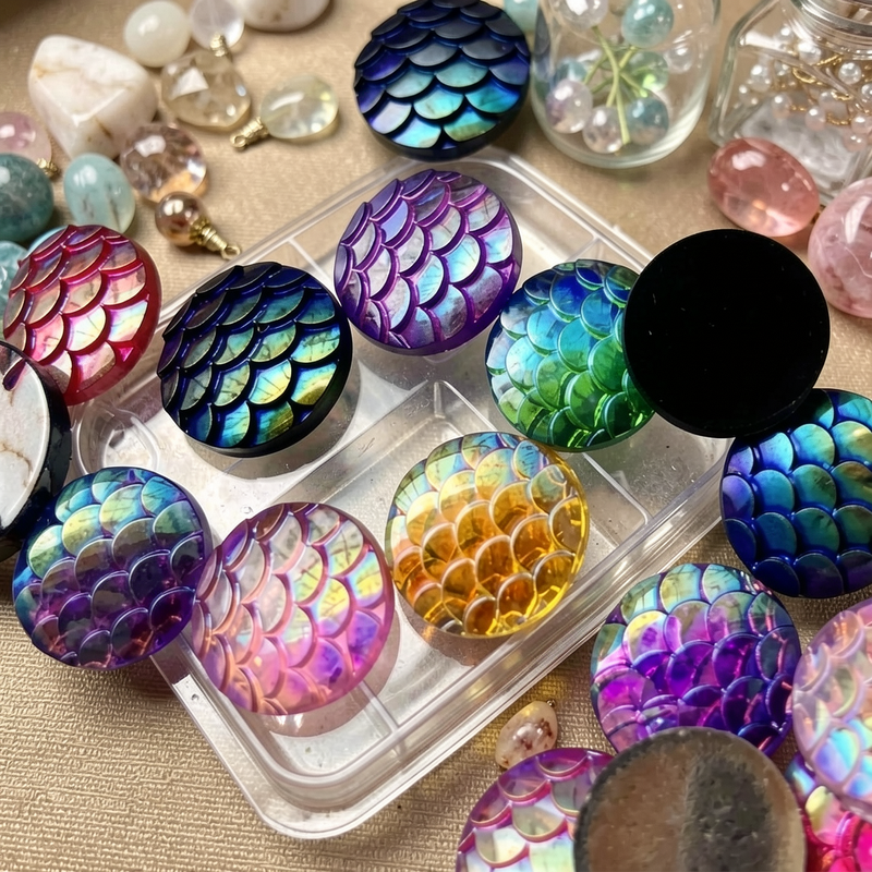 80pcs 12mm Mermaid Fish Scale  - Embellishment Glue Craft บทวิจารณ์และราคา