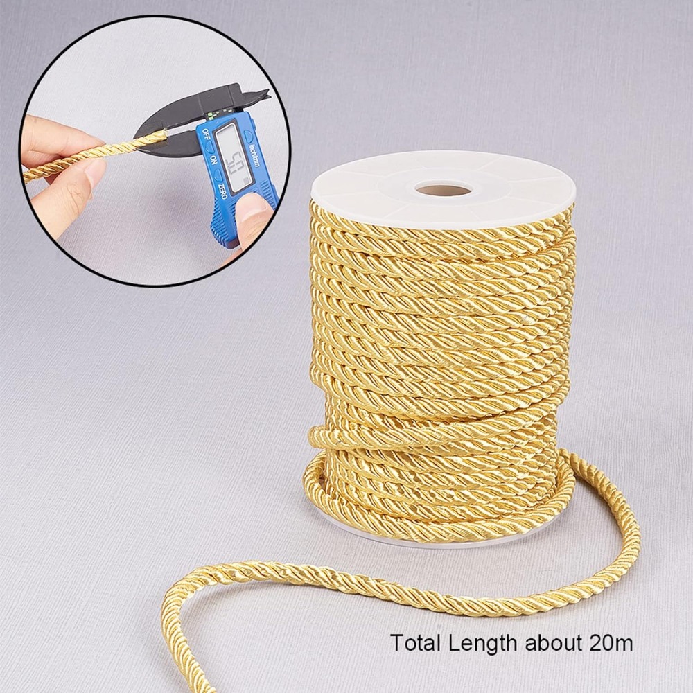 5mm 18 Yards Twisted Gold Rope - Cord Trim Twisted บทวิจารณ์และราคา