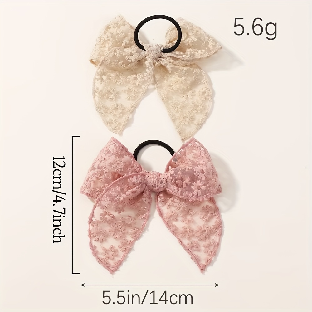Elegant Lace Bow Hair Tie for  - Elastic Lace Trim บทวิจารณ์และราคา