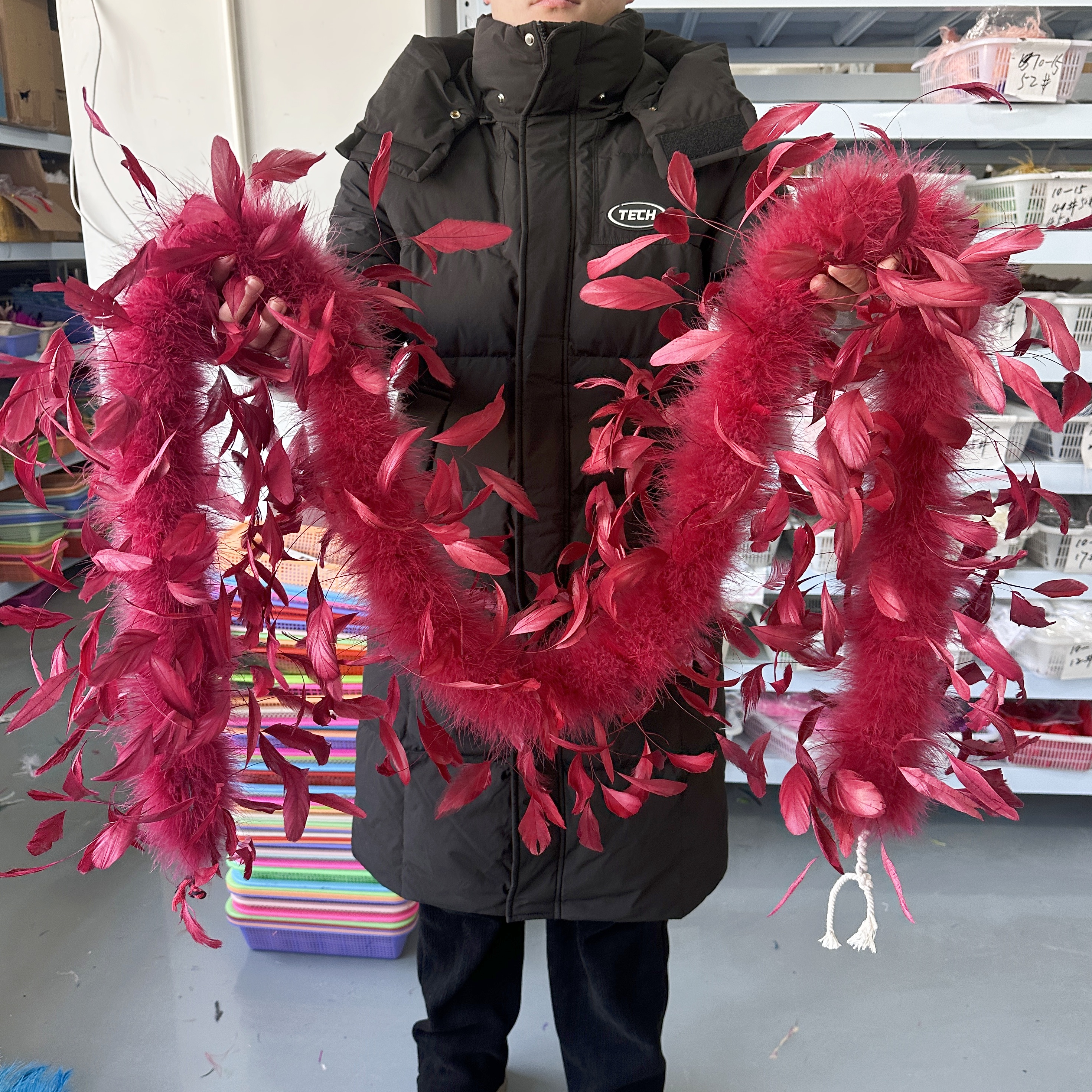2Meter Burgundy Turkey Marabou - Feather Trim Marabou บทวิจารณ์และราคา