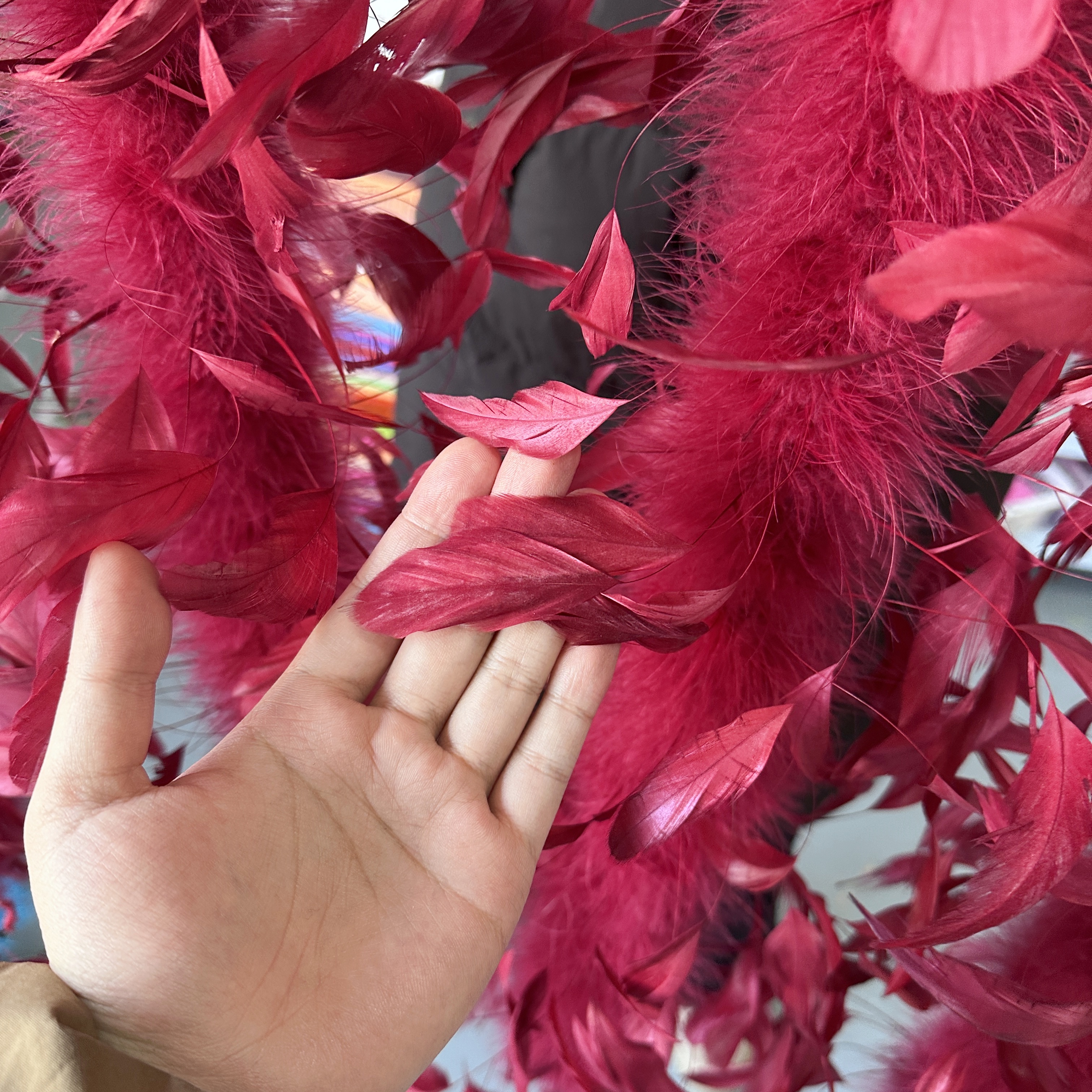 2Meter Burgundy Turkey Marabou - Feather Trim Marabou บทวิจารณ์และราคา