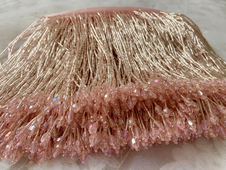 1 Yard Green Bead Fringe Tasse - Beaded Trim Fringe บทวิจารณ์และราคา