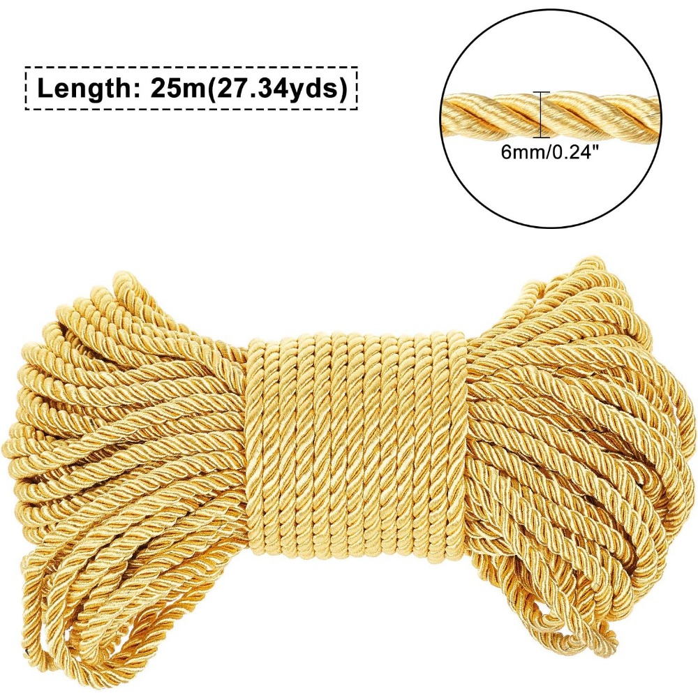 6mm Gold Cord 27 Yards Twisted - Cord Trim Twisted บทวิจารณ์และราคา