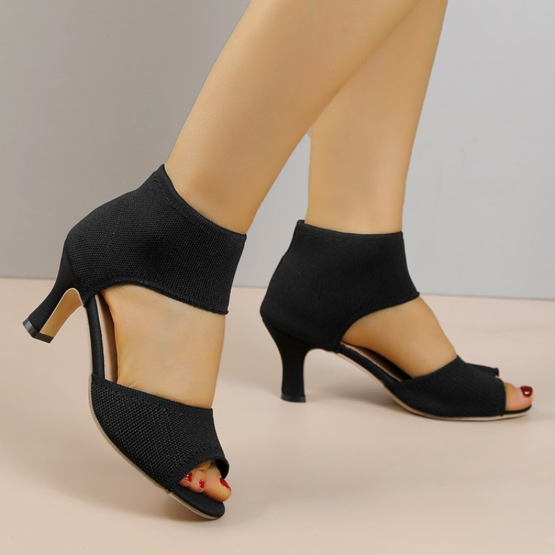 Summer New Peep Toe High Heel  - Embellish Knit บทวิจารณ์และราคา