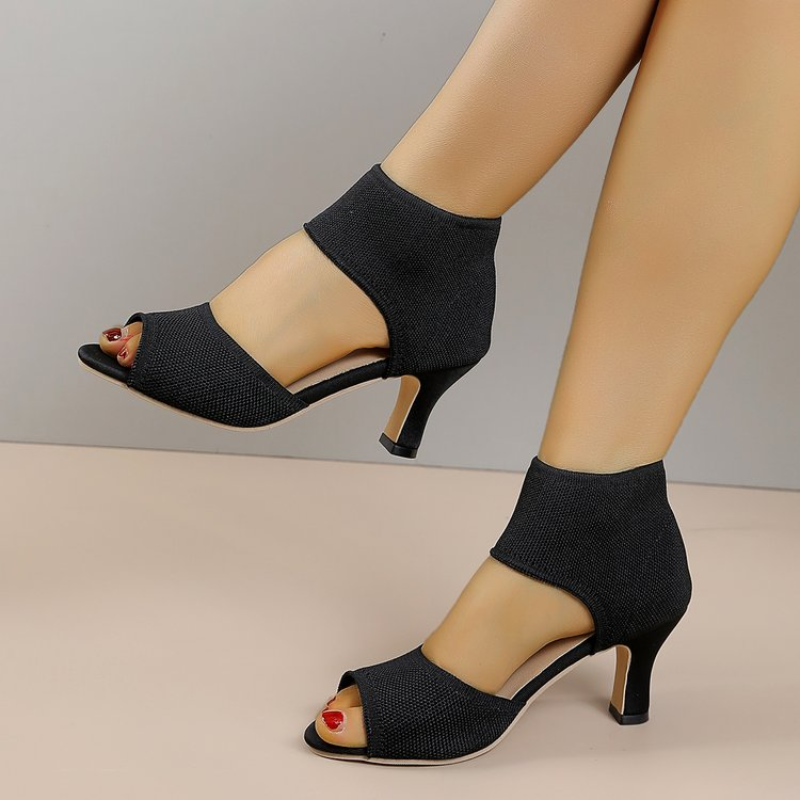 Summer New Peep Toe High Heel  - Embellish Knit บทวิจารณ์และราคา