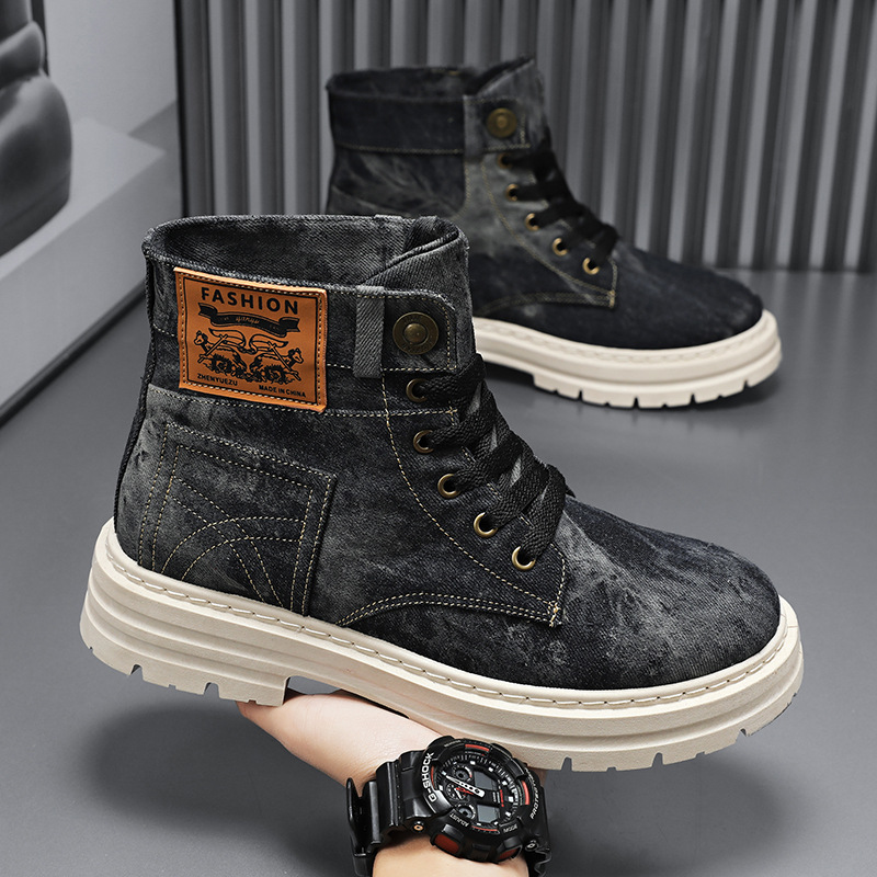Spring High Top Mens Shoes 202 - Guipure Lace Panel บทวิจารณ์และราคา