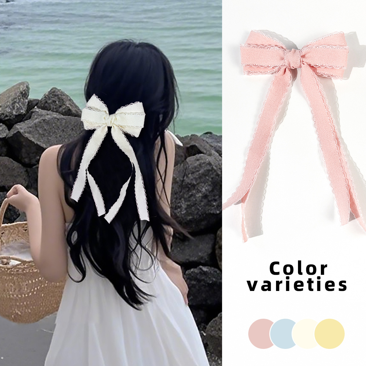 Bulk 20pc Long Tassel Hair Cli - Lace Ribbon Trim บทวิจารณ์และราคา
