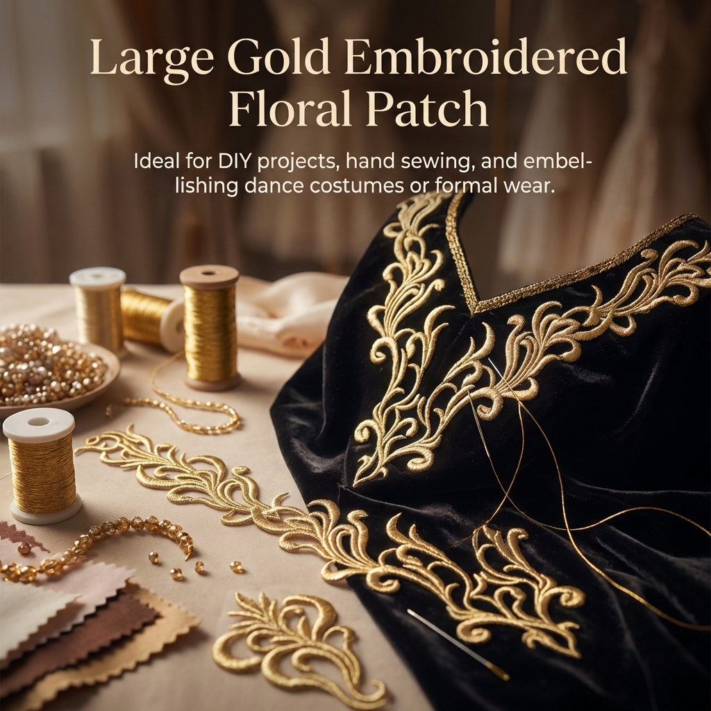 Large Embroidered Collar Flowe - Applique Patch Flower บทวิจารณ์และราคา