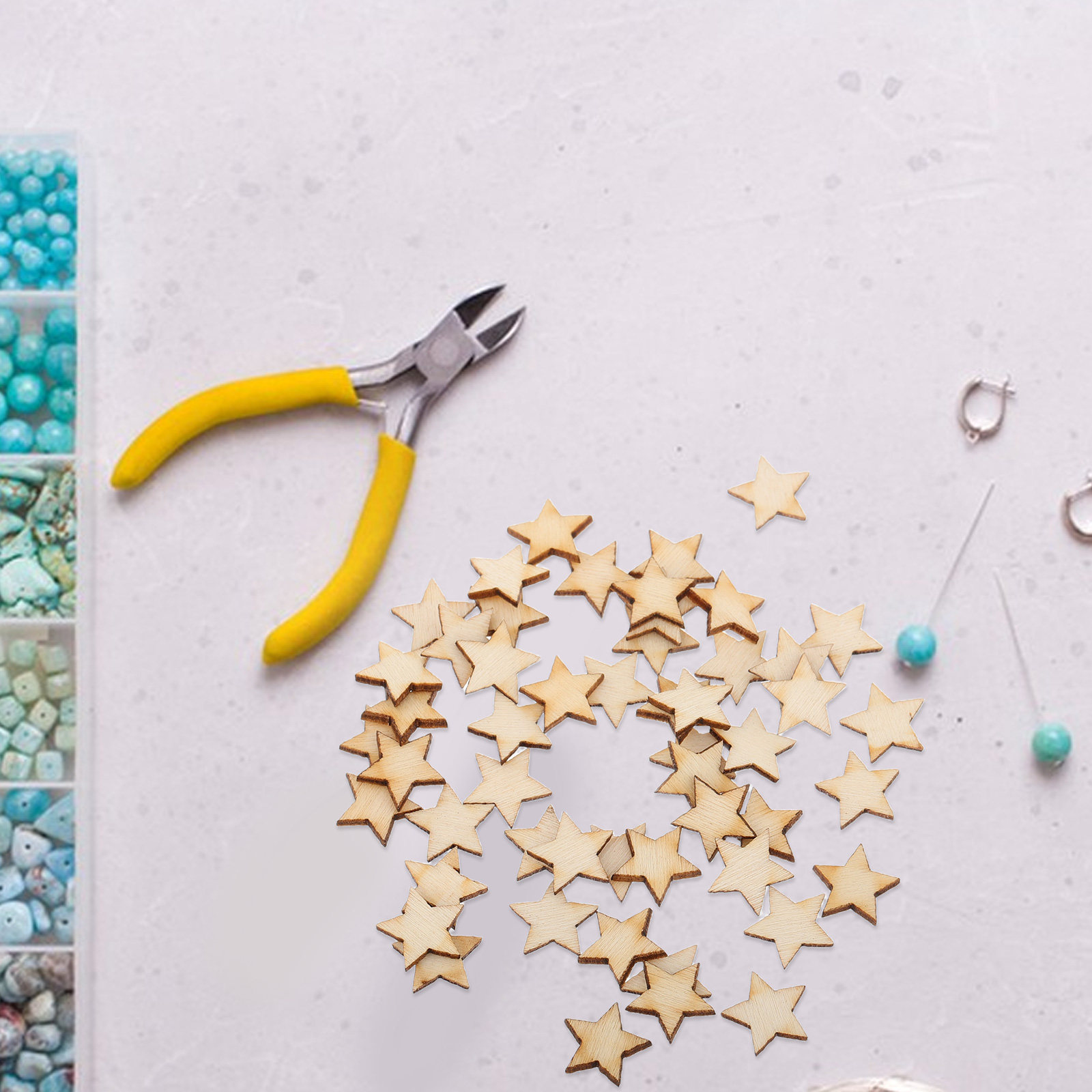 50Pcs Mini Wooden Star Cutouts - Christmas Craft Embellishment บทวิจารณ์และราคา