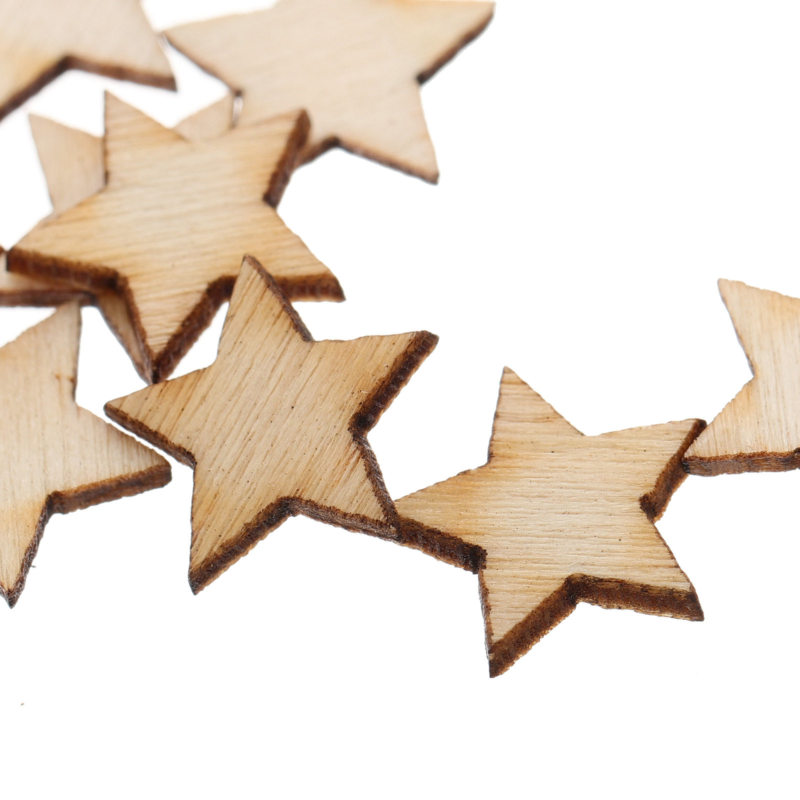 50Pcs Mini Wooden Star Cutouts - Christmas Craft Embellishment บทวิจารณ์และราคา
