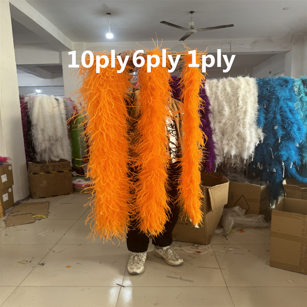 Natural Ostrich feather boa 1  - Feather Trim Marabou บทวิจารณ์และราคา