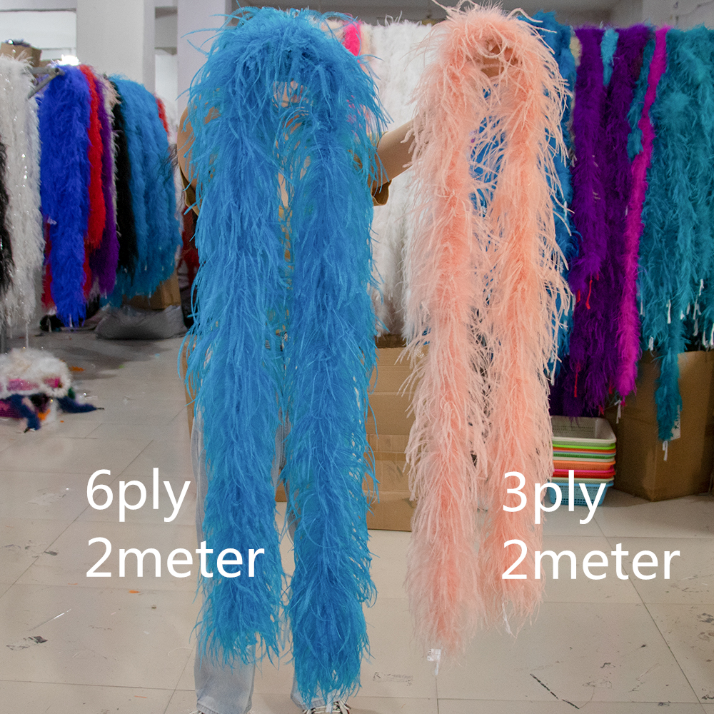 Natural Ostrich feather boa 1  - Feather Trim Marabou บทวิจารณ์และราคา