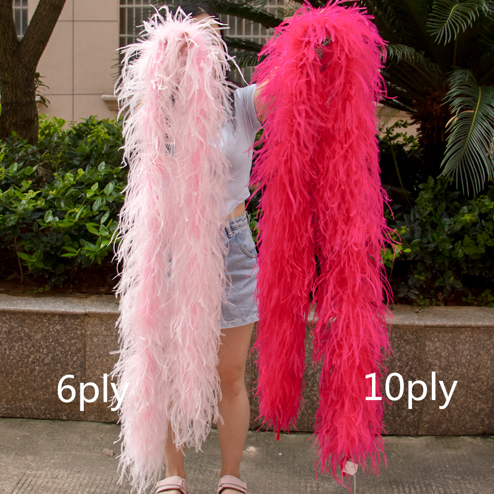 Natural Ostrich feather boa 1  - Feather Trim Marabou บทวิจารณ์และราคา