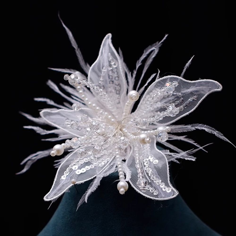 Feather Pearl 3D Organza Flowe - Applique Patch Flower บทวิจารณ์และราคา